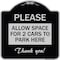Signmission Please Allow Space for 2 Cars to Park Here Thank You! Heavy-Gauge Alum, 18" x 18", BS-1818-23298 A-DES-BS-1818-23298 - alternate 1